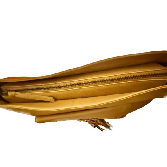 DAY&MOOD Alexis Xbody Bag Tote Shoulder Bag  Adjustable Camel Fringe Accents NWT - Picture 8 of 13